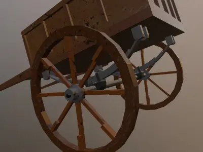 Freight cart Low-poly 3D model