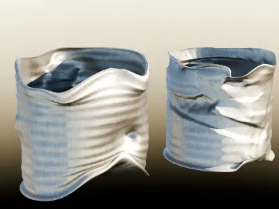 Tin cans Low-poly 3D model