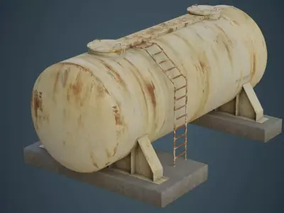 Industrial Gas Tank 4B Low-poly 3D model