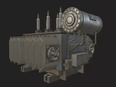HQ PBR Power Transformer Low-poly 3D model