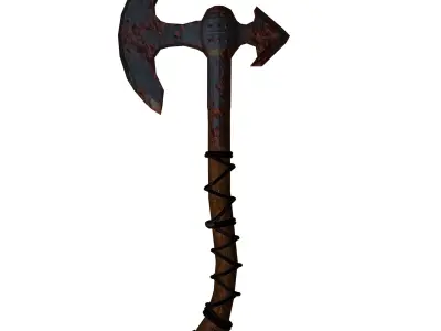 Viking Axe Low-poly 3D model 13