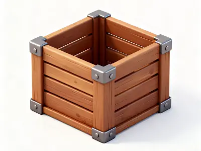 Stylized Wooden Storage Crate 3D Model 3D Model Low-poly 3D model
