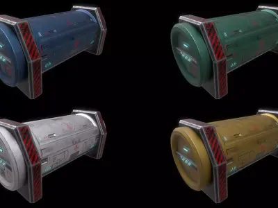 Scifi Crate Openable Door Low-poly 3D model purchase