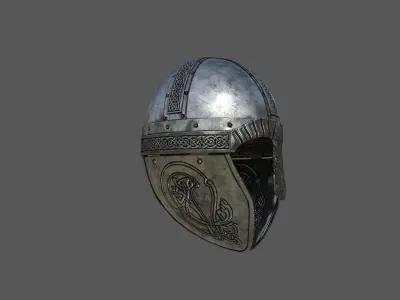 Viking helmet Low-poly 3D model 3
