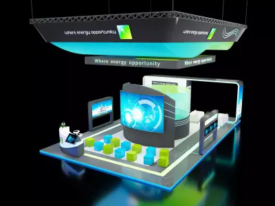 Open exhibition booth 3D model purchase