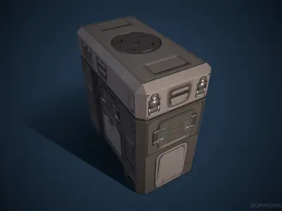 Sci-fi Chest 3 Low Poly Game Asset Low-poly 3D model Low-poly 3D model