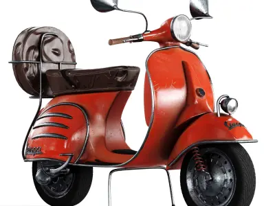 Vintage moto vespa bike 3D model