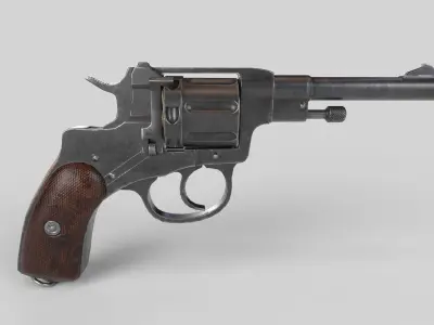 Nagant M1895 Russian Gun - PBR - Low-poly 3D model Low-poly 3D model
