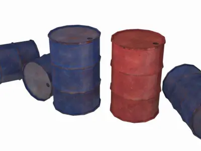 Oil Barrel Rusty Low-poly 3D model