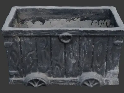 Antique Industrial Mining Cart Planter 3D Scan Low-poly 3D model