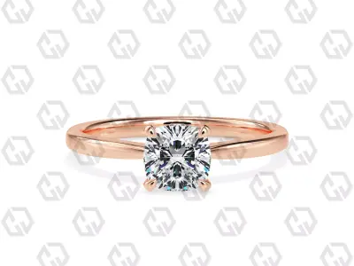 Ring 152 Cushion shape with hidden signature diamond both side 3D print model