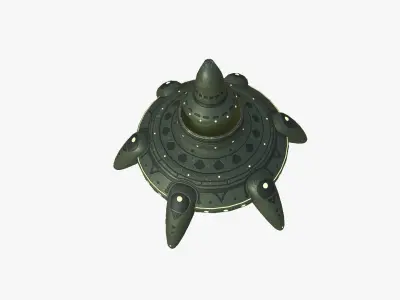 Alien Spaceship UFO G05 Dark Green - Sci Fi Spacecraft Design Low-poly 3D model