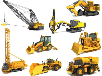 Mining Machinery Equipment 3D Model Pack