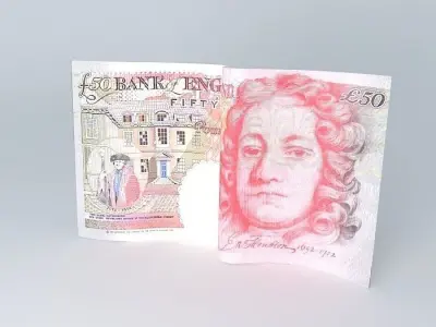 English Fifty Pound Note 1995 Free 3D model