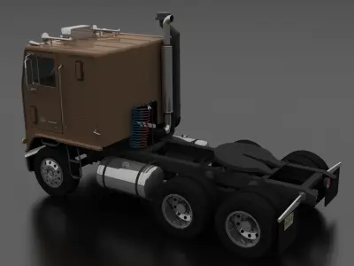 W-Series WT-9000 Semi Truck 1974 Low-poly 3D model