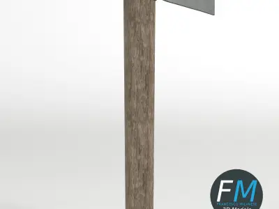 Mattock axe with handle 3D model