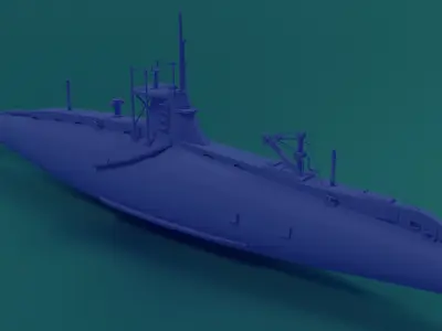 HMS A 13 Low-poly 3D model