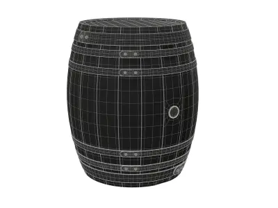 wooden barrel 3D model 3