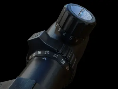 Scope 8X-32X Zoom Low-poly 3D model