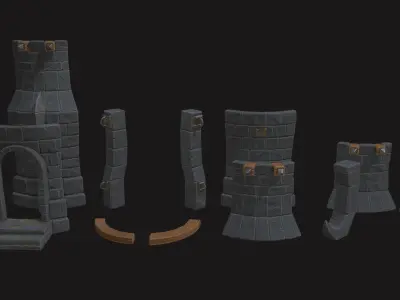 Tower Defense Constructor part Pbr2 Low-poly 3D model