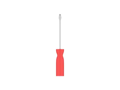 Red Plastic Head Screwdriver 3D model