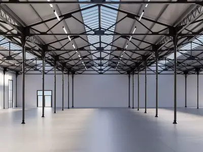 Industrial buildin with interior 1 3D model