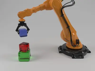 industrial robot arm Low-poly 3D model purchase