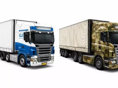 Semi transport  Truck with Trailer 3D Model 3D Model Pack