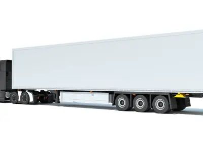 Truck with Refrigerator Trailer 3D model