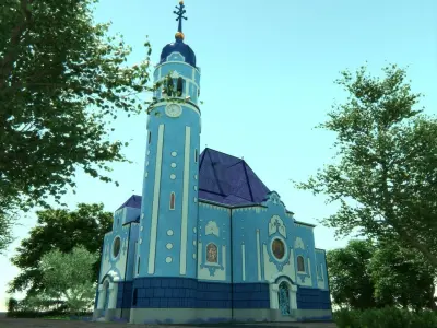 Blue church - Bratislava Slovakia 3D model