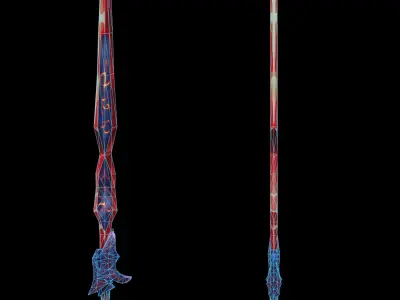 Handpainted Fantasy Ruby  Dark Sword Low-poly 3D model Low-poly Low-poly 3D model