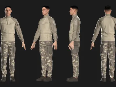 Military Uniform Marvelous Designer Clo 3D project 3D model