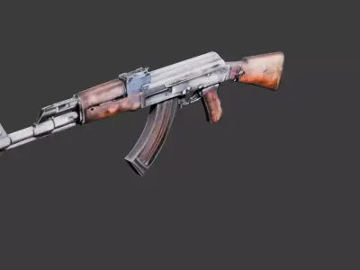 AK47 GUN WEAPON Low-poly 3D model