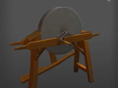 Old Grind Stone Low-poly 3D model
