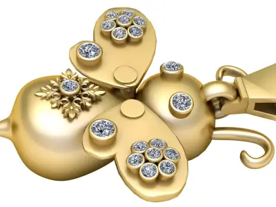 Butterfly pendant 3d prientable model 3D print model