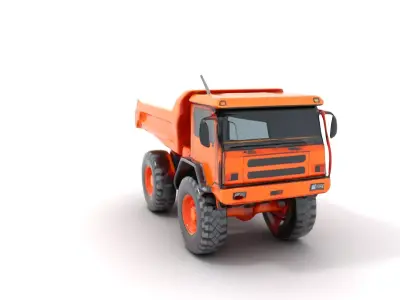 Orange Dump Truck model pack Low-poly 3D model