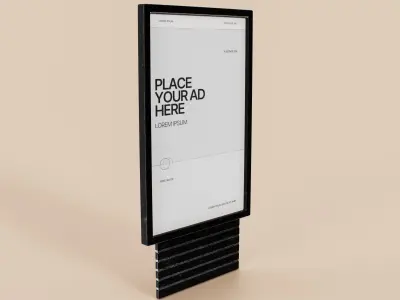 Advertising Billboard Vitrine Panel Low-poly 3D model