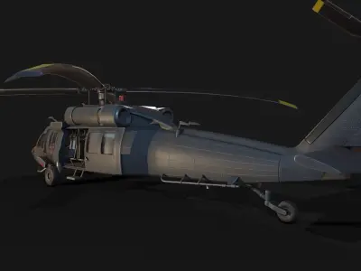 Low Poly PBR Medium Lift Utility Helicopter Low-poly 3D model