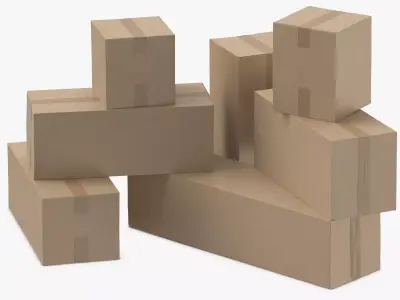 Cardboard Boxes 3D model