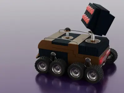 robot-car toy car with light 3D model