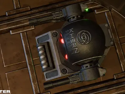 Sci-Fi Combat Drone Low-poly 3D model