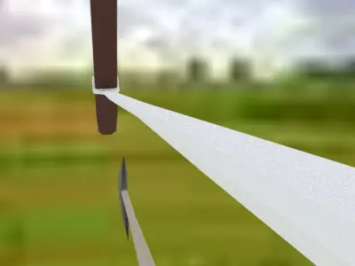Traditional Wooden Bow and Arrow 3D model