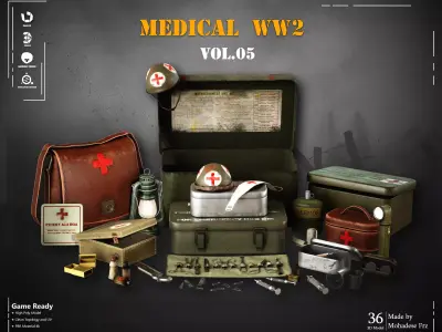 36 Medical WW12 High Poly - VOL 01 - Game Ready 3D model