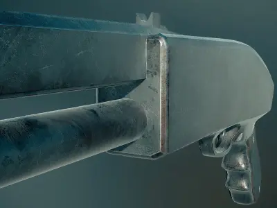 Scratched iron shotgun Low-poly 3D model