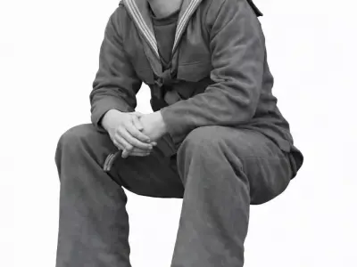 Instructor and three sailors 3D print model