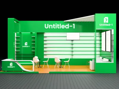 Exhibition Stall design 2 side open 3D model