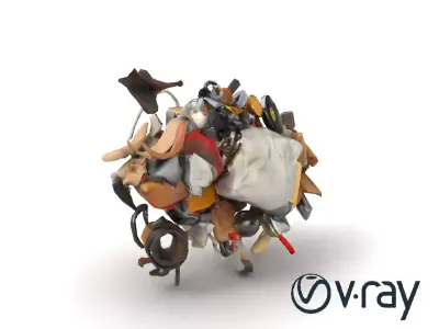 Urban Trash Collection model pack Low-poly 3D model