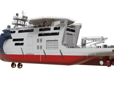 Offshore Construction Vessels Blue 3D model