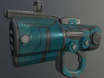 Futuristic Cannon Gun Low-poly 3D model