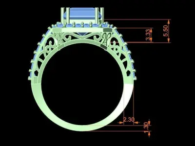 EMRELD CUTT RING 3D print model purchase